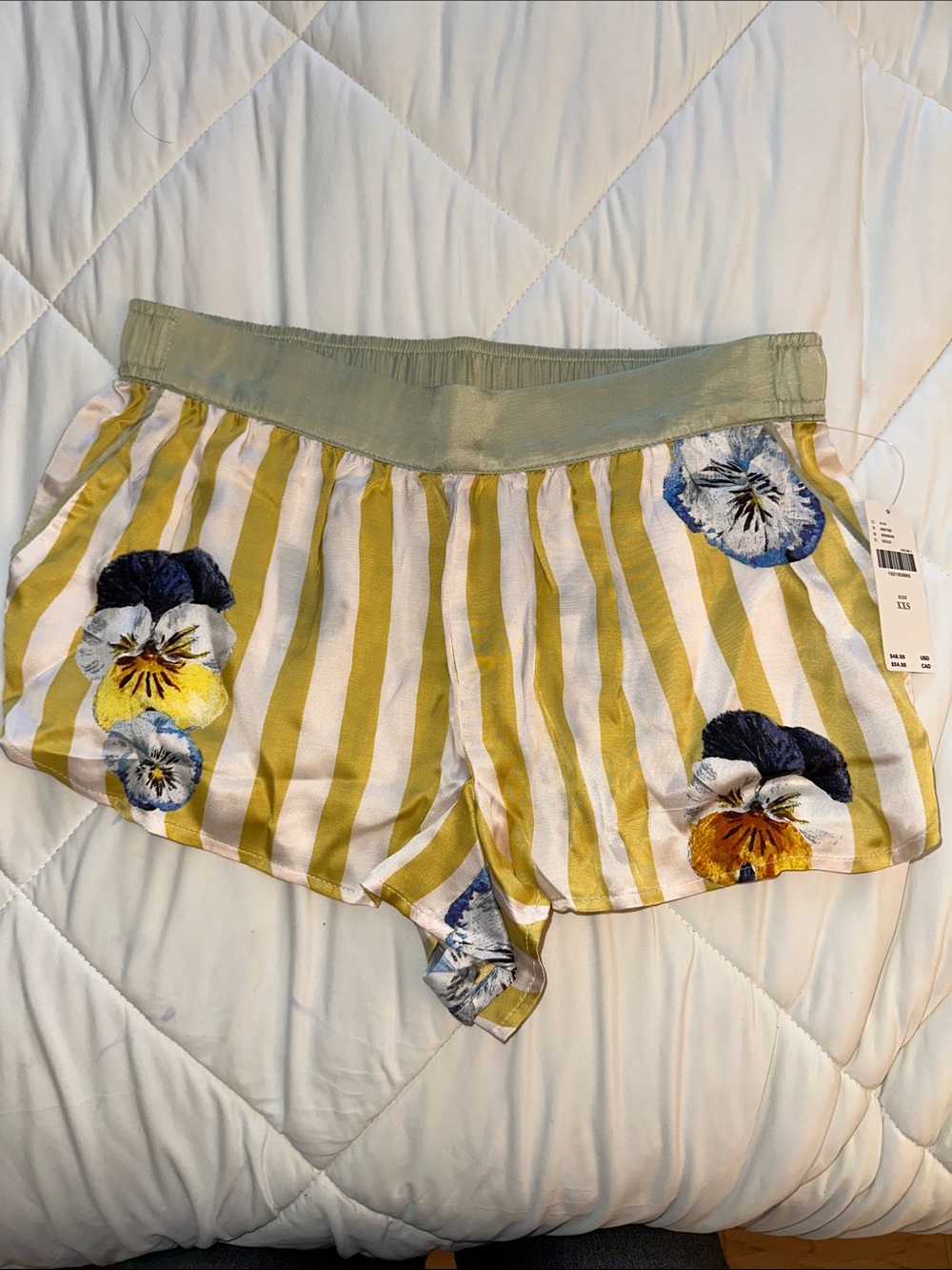 Lyrebird by Anthropologie silky 2 piece pajama set-gold - Picture 4 of 5